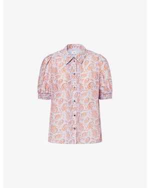 ME+EM Paisley-Print Cotton And Silk Shirt - Pink