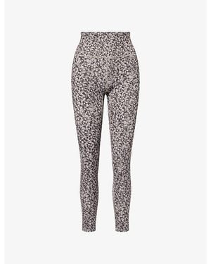 Varley Freesoft Graphic-Pattern Gym Leggings - Grey