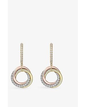 Cartier Trinity 18Ct, Rose- And 0.47Ct Brilliant-Cut Diamond Earrings - Metallic