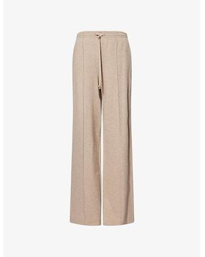 Vince Drawstring Wide-Leg Wool-Blend Pants - Natural