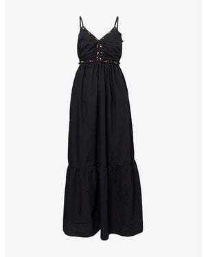 Rails Ivana Beaded Cotton Maxi Dress - Black