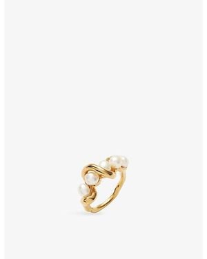 Missoma Molten Pearl Twisted 18Ct Vermeil Stacking Ring - Metallic