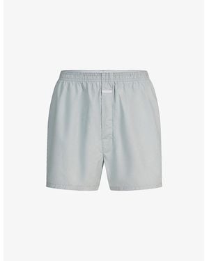 Skims Classic Relaxed-Fit Cotton Boxer - Blue