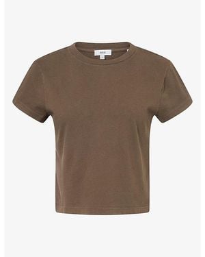 Agolde Adine Shrunken Cotton T-Shirt - Brown