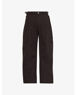 The Couture Club Ripstop Patch-Pocket Cotton-Blend Cargo Trousers - Black