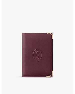 Cartier Must De Leather Card Holder - Purple