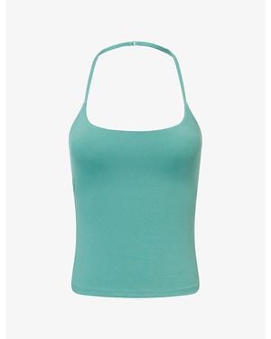 ADANOLA Ultimate Halterneck Cross-Back Tank Top - Green