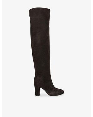 Gianvito Rossi Glen 85 Suede Over-The-Knee Boots - Black
