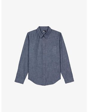 The Kooples Yoke-Detail Patch-Pocket Denim Shirt - Blue