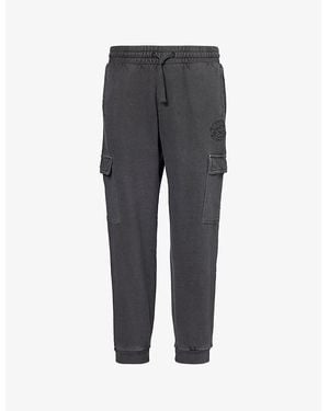 GYMSHARK Premium Legacy Cargo Cotton-Jersey Jogging Bottoms - Grey