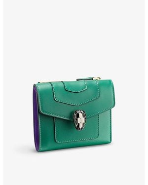 BVLGARI Serpenti Forever Leather Wallet - Green