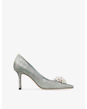 Jimmy Choo Ines 85 Brocade Pumps - Gray