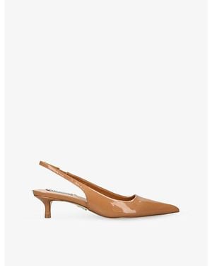 Steve Madden Kittie Faux-Leather Slingbacks - Natural