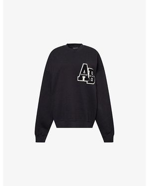 Anine Bing Miles Oversized Cotton-Jersey Sweatshirt - Black