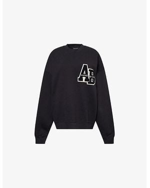 Anine Bing Miles Oversized Cotton-Jersey Sweatshirt - Black