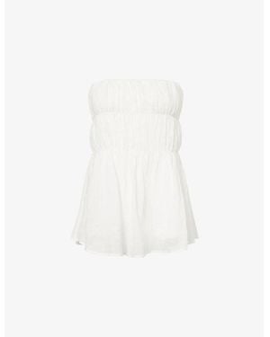 Dissh Artie Strapless Woven Top - White