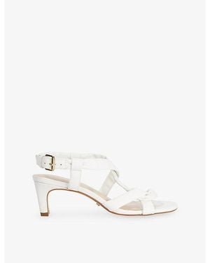 Dune Motivating Leather Heeled Sandals - White