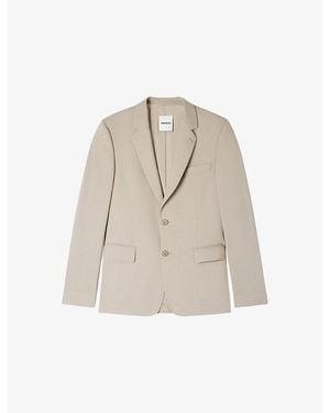 Sandro Regular-Fit Single-Breasted Wool Blazer - Natural