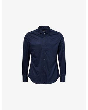 Corneliani Regular-Fit Long-Sleeve Cotton Shirt - Blue