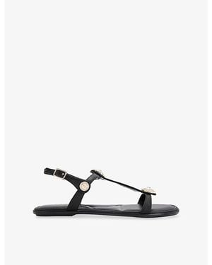 Carvela Kurt Geiger Amalia Wide-Fit Leather Sandals - Black