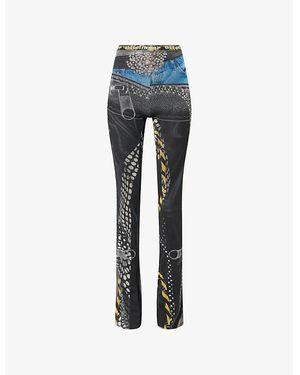 OTTOLINGER Polka-Dot Flared Stretch-Woven Leggings - Blue