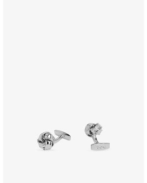 BOSS Knot-Shaped Brass Cufflinks - White