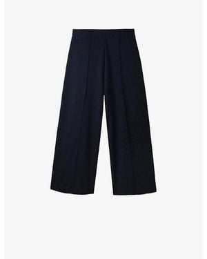 The White Company Pleated High-Rise Jersey Trousers - Blue