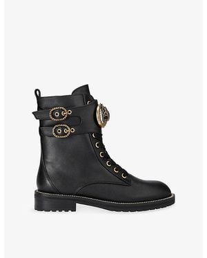 Kurt Geiger Stoop Leather Chelsea Biker Boots - Black