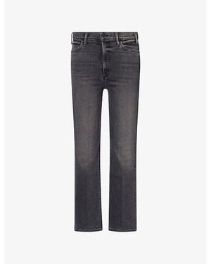 Mother The Hustler Ankle Flared Denim Jeans - Grey
