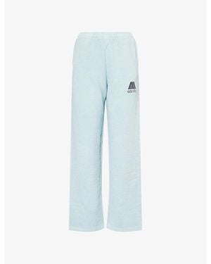 ADANOLA Echo Washed Straight-Leg Cotton Jogging Bottoms - Blue