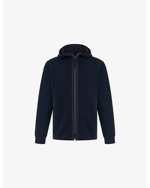 BOGGI Scuba Regular-Fit Stretch Cotton-Blend Hoody - Blue
