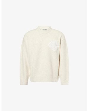 The Couture Club Fluffy Emblem Knitted Jumper - White