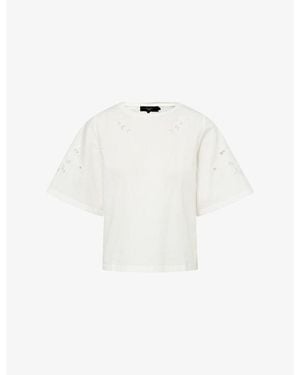 Weekend by Maxmara Embroidered Cotton Top - White