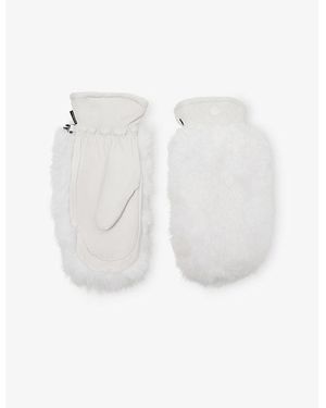 Goldbergh Hill Faux-Fur Leather Mittens - White