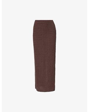 Dissh Melissa Shirred Cotton-Blend Maxi Skirt - Brown