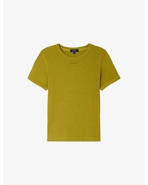 Soeur Artiside Brand-Embroidered Cotton T-Shirt - Green