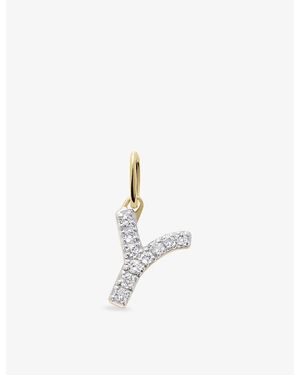 Monica Vinader Y Letter 14Ct- And Lab-Grown Diamond Charm - White
