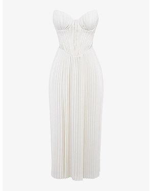 House Of Cb Amorata Pleated Woven Maxi Dress - White