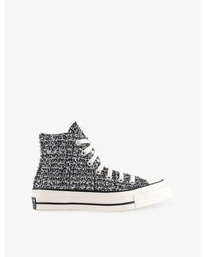 Converse Gender Inclusive Chuck 70 Metallic Tweed High Top Trainer - White