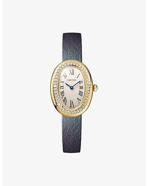 Cartier Baignoire Mini 18Ct- And Leather Quartz Watch - Metallic