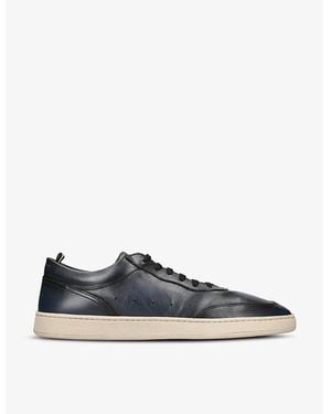 Officine Creative Kris Lux Logo-Embellished Leather Low-Top Trainers - Blue