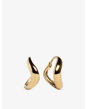Monica Vinader Swirl 18Ct Vermeil Huggie Earrings - Metallic