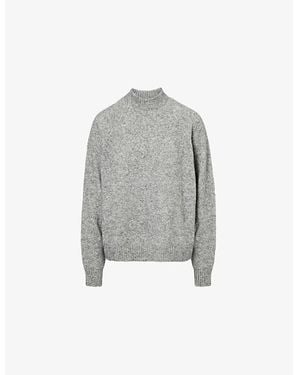 ADANOLA Oversized Crewneck Wool-Blend Sweater - Gray