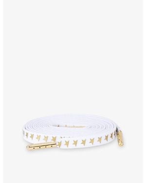Golden Goose Metallic Star Print Cotton-Blend Shoe Laces - White