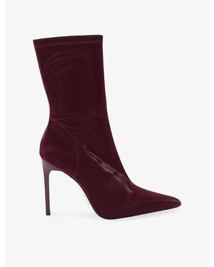 Steve Madden Mackenna Heeled Faux-Leather Boots - Red