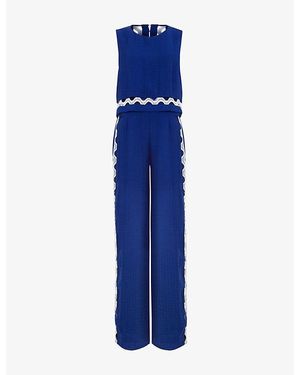 Phase Eight Aubrey Layered Woven Jumpsuit - Blue