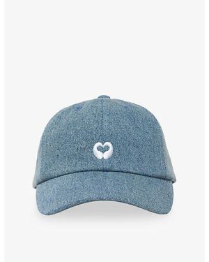 Maje Logo-Embroidered Denim Baseball Cap - Blue