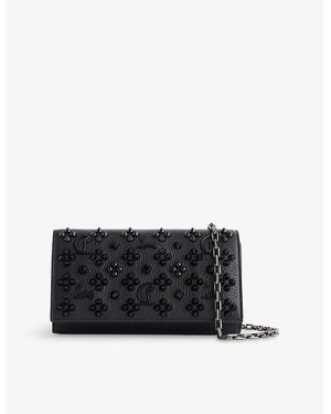 Christian Louboutin Paloma Leather Wallet-On-Chain - Black