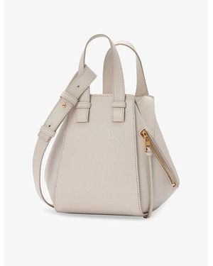Loewe Hammock Compact Leather Top-Handle Bag - Natural