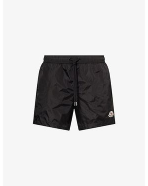 Moncler Brand-Badge Swim Shorts - Black